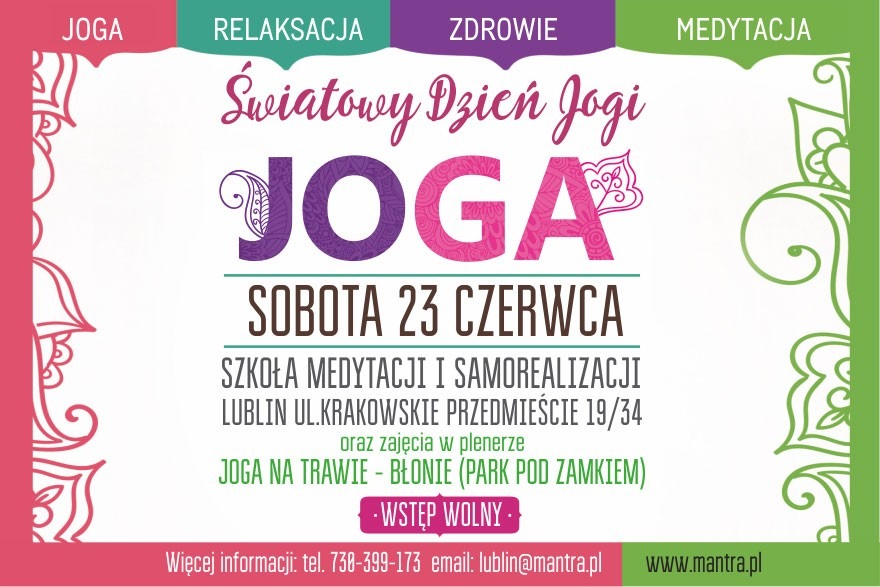 Światowy Dzień Jogi w Lublinie 2018