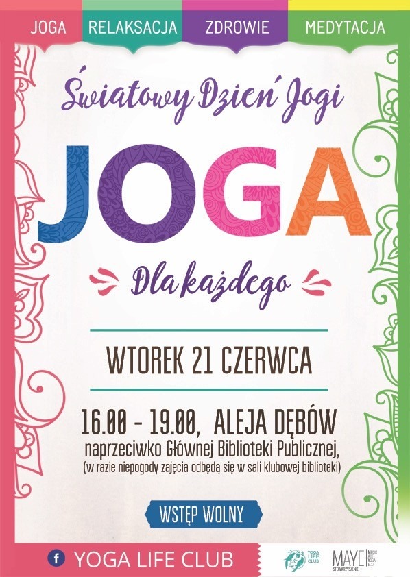 Światowy Dzień Jogi w Koszalinie - plakat