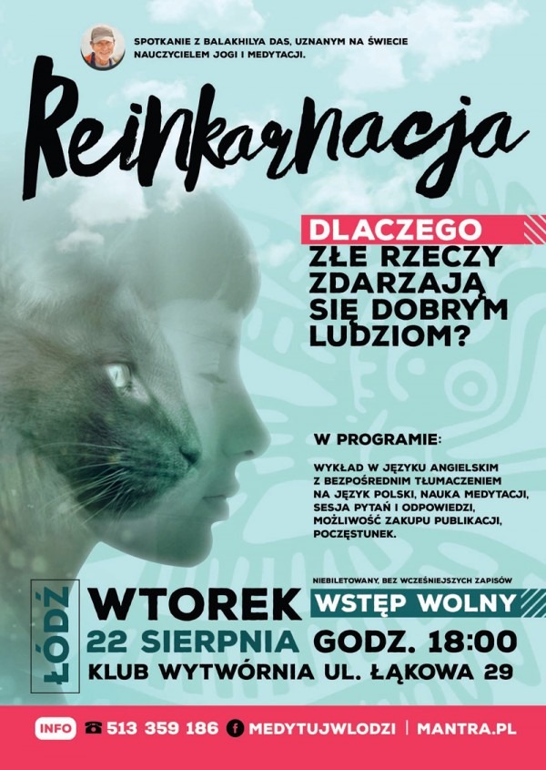 Reinkarnacja. Dlaczego złe rzeczy zdarzają się dobrym ludziom? - plakat Łódź