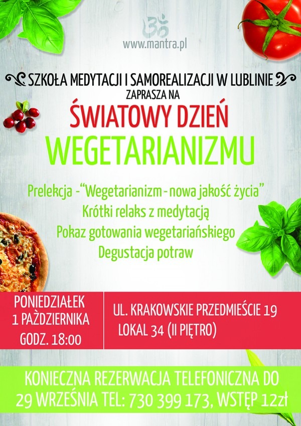 Światowy Dzień Wegetarianizmu 2018 - plakat